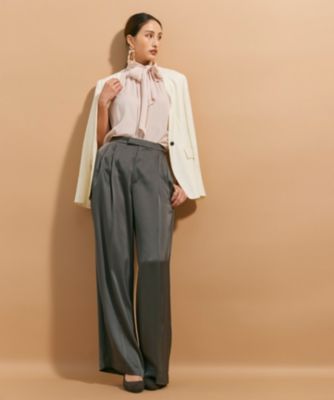 完売品✨ベイジ　beige. ジネット　GINETTE サテンストレートパンツ BEIGE，(ベイジ)の【Precious 6月号掲載】GINETTE / ストレート