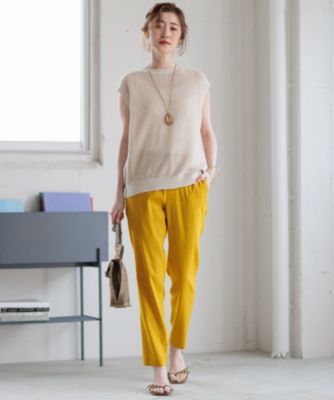 23区(ニジュウサンク)の【洗える】リネンレーヨンストレッチ