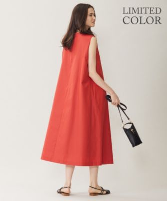 ☆極美品　自由区　タッサーポプリン　ノースリーブワンピース 自由区(ジユウク)の【WEB限定カラーあり・洗える】タッサー