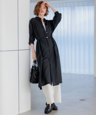 23区(ニジュウサンク)の【洗える】シアーマットクロス ロング シャツ