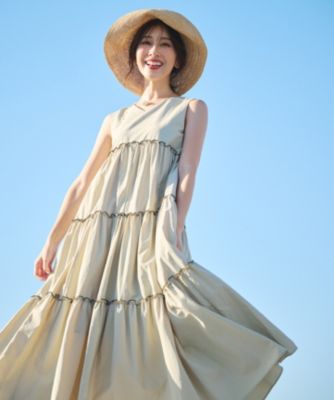 【未使用】 #Newans ハッシュニュアンス ティアード ワンピース ベージュ trim_ofcrs_item6e3fc33c77a511e