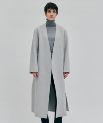 Beige,ベイジ雑誌掲載ロングコート L-size】CINDY / ノーカラーロングジャケット （ノーカラー
