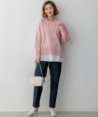 23区 L(ニジュウサンク エル)の【洗える】カシミヤブレンド クルー