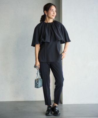 ハッシュニュアンス　＜亀恭子さんコラボ＞ラウンドフリルタフタブルゾン ハッシュニュアンス＜亀恭子さんコラボ＞ラウンドフリルタフタ