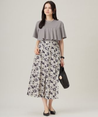 171 新品 今季 新作 自由区 SHIHOさん着フラワープリント スカート40 171 新品 今季 新作 自由区 SHIHOさん着フラワープリント