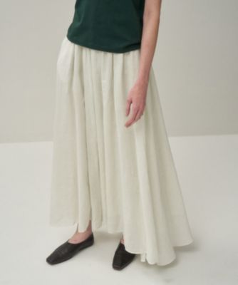 ATON SUVIN NATURAL DYE スカート NATURAL DYED LINEN LAWN ｜ ギャザー