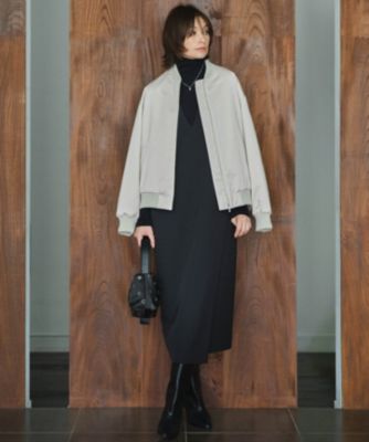 お値下げ　ICB マットサテン ミドル丈４　MA-1 トープ ICB(アイシービー)の【洗える】 マットサテン MA-1ブルゾン通販