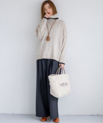 23区 L(ニジュウサンク エル)の【洗える】ウールカシミヤ コンビカラー