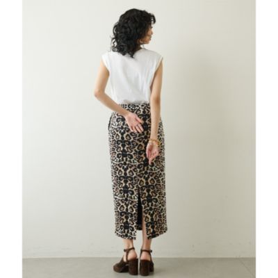 Whim Gazette(ウィム ガゼット)のレオパードベロアスカート通販