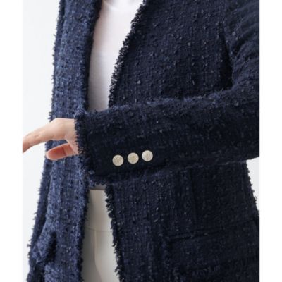 Whim Gazette ウィムガゼット ツイードノーカラージャケット Whim Gazette(ウィム ガゼット)のツイードノーカラージャケット
