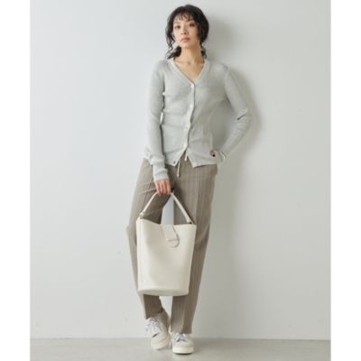 【美品】Whim Gazette Vネックリブニットカーディガン カシミヤ混 美品】Whim Gazette Vネックリブニットカーディガン カシミヤ混 Whim