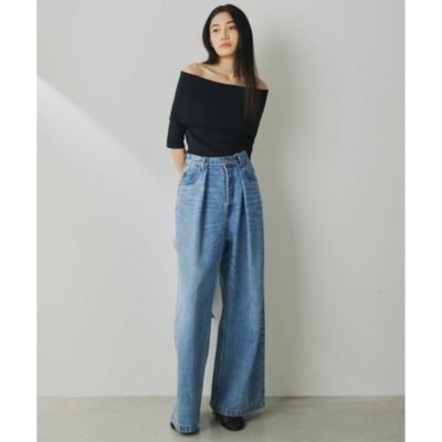 【Whim Gazette】5分袖オフショルニット ウィムガゼット Whim Gazette オフショルニットプルオーバー