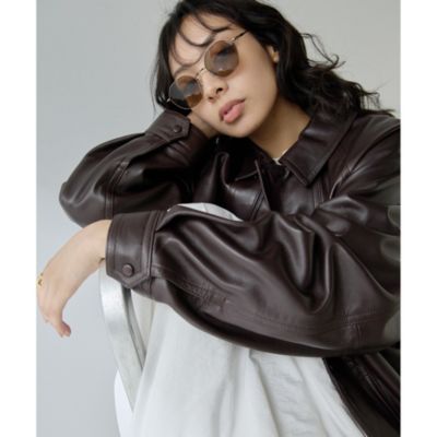 GALERIE VIE シェイプメモリーウェザー タックヘムブルゾン Whim Gazette(ウィム ガゼット)の【GEMINI】レザーブルゾン通販