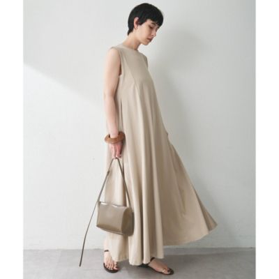 ウィムガゼット　ブラウン　ノースリーブ　ロングワンピース　フリーサイズ　A ウィムガゼット ブラウン ノースリーブ ロングワンピース