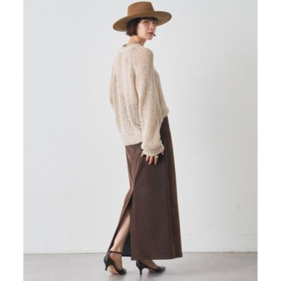 Whim Gazette(ウィム ガゼット)のデニムフロッキースリットスカート