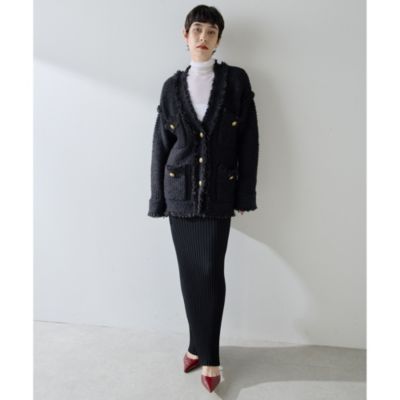 Whim Gazette モヘヤ混　ツイードジャケット 定価3.5万✨】Whim Gazette モヘヤ混 ツイードジャケット