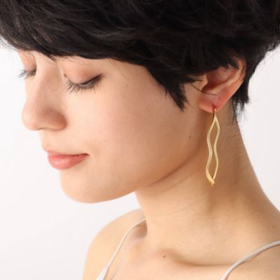 Big wave pierce GOLD／オペークドットクリップ（OPAQUE.CLIP）-