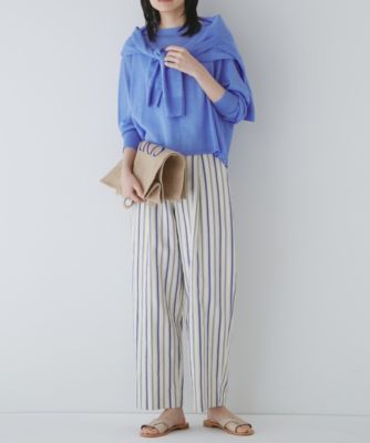 human woman(ヒューマン ウーマン)の◇綿麻ストライプパンツ通販