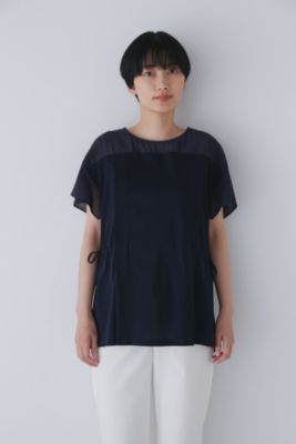 human woman / ヒューマンウーマン ◆異素材コンビギャザートップス human woman(ヒューマン ウーマン)の◇異素材コンビギャザー