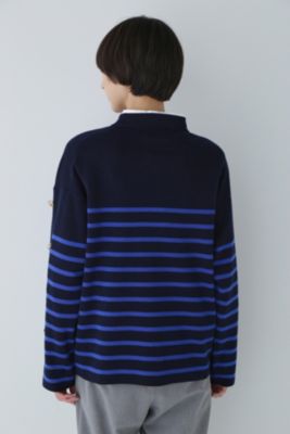 human woman(ヒューマン ウーマン)の◇袖ボタン付きボーダーニット通販