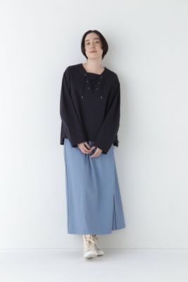 human woman / ヒューマンウーマン ◆ツイルワッシャーレースアップブラウス human woman(ヒューマン ウーマン)の◇ツイルワッシャーレース
