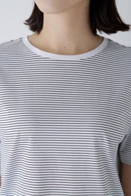human woman / ヒューマンウーマン ◆半袖Ｔシャツボーダーオーガニック綿天竺 半袖Tシャツボーダーオーガニック綿天竺 | human woman