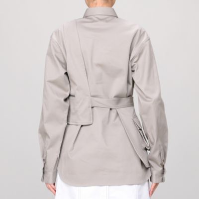 【値下げ】G．V．G．V VEST LAYERED COTTON TWILL SHIRT ベストレイヤードシャツ GV1911006 ブラウン サイズ：38 (EC) G.V.G.V.(ジーヴィージーヴィー)のVEST LAYERED COTTON TWILL