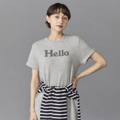 MADISONBLUE Helloプリント グレー スウェット 01 MADISONBLUE 【マディソンブルー】 HELLO SWEAT L/S URAKE DYED