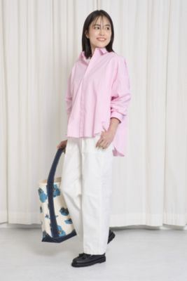 モデル身長:164cm/ピンクストライプ/着用サイズ:FREE