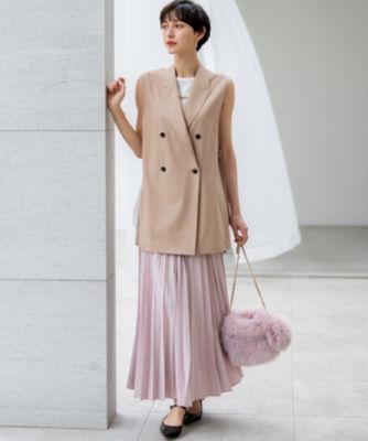 現行品　23区S 【洗える】TWマットクロス テーラード ジレ 23区 S(ニジュウサンク エス)の【洗える】TWマットクロス テーラード