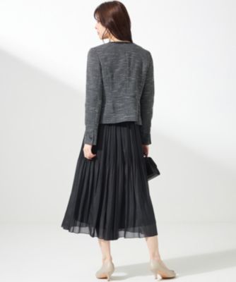 any sis リップルボーダーストレッチ ジャケット ANY SIS(エニィスィス)のリップルボーダーストレッチ ノーカラー