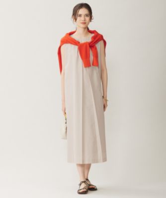☆極美品　自由区　タッサーポプリン　ノースリーブワンピース 自由区(ジユウク)の【WEB限定カラーあり・洗える】タッサー