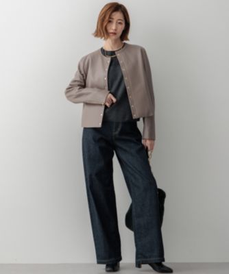 23区 S(ニジュウサンク エス)のラムレザー ノーカラージャケット