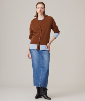 【CLASSY.1月号掲載・前後着用可能】ピュアカシミヤ バイカラーニット ICB(アイシービー)の【CLASSY.1月号掲載・前後着用可能】ピュア