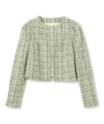 BEIGE，(ベイジ)のTEASEL / ノーカラーツイードショートジャケット通販