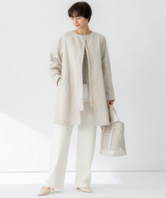 23区　ライトツイル　ノーカラーコート　サイズ13号・XL・44 セール】 【撥水加工】ライトツイル ノーカラーコート （その他