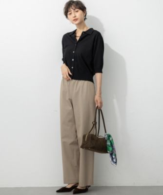 【美品】　23区 ヴィスコースストレッチ　ポロニット　2025 23区(ニジュウサンク)の【洗える/吊り干しOK】ヴィスコース