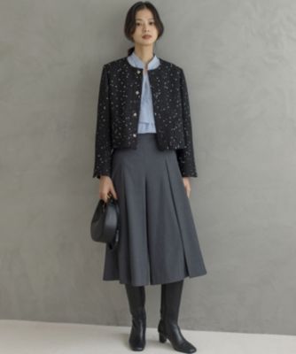 組曲(クミキョク)のフラワースパンコール ツイードジャケット通販