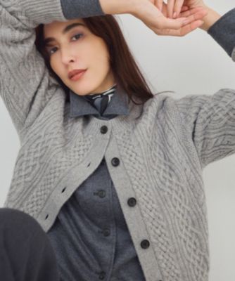23区(ニジュウサンク)の【洗える】カシミヤブレンド ケーブルニット