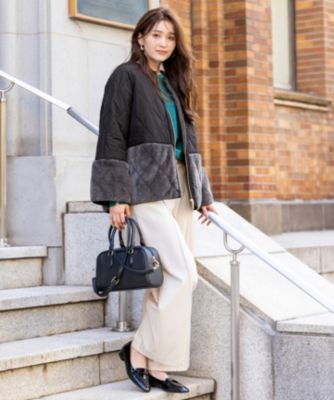 ANY SIS(エニィスィス)のフェイクファーコンビキルティング アウター