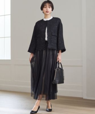 23区 S(ニジュウサンク エス)のGIOLICAツイード ノーカラー ジャケット