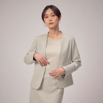 NOLLEY'S sophi ノーカラージャケット ベージュ レディース アウター 
