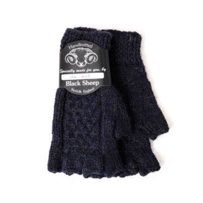 NOLLEY'S goodman Knit Aran Fingerless Glove SB08 ノーリーズ ファッション雑貨 手袋 グリーン ネイビー ブラウン ブラック グレー