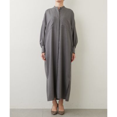 【美品✨】 Whim Gazette シャツワンピース ウール ロング ベルト Whim Gazette(ウィム ガゼット)のウールシャツワンピース通販