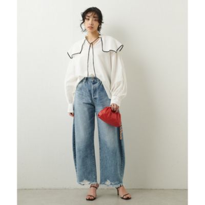 【美品】ウィムガゼット リネン パイピング ブラウス 23SS リネン Whim Gazette(ウィム ガゼット)のリネンパイピングブラウス通販