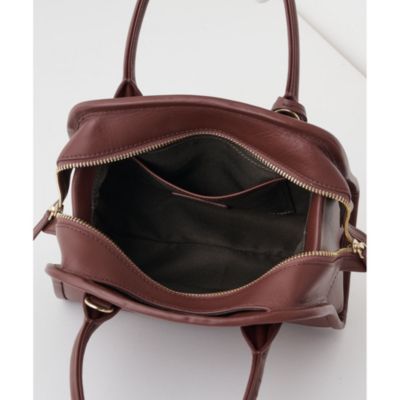 美品 Whim Gazette Hoaw.ミニボストンバック2 キャメルベージュ Whim Gazette（ウィムガゼット）の「【Hoaw.】ミニボストン