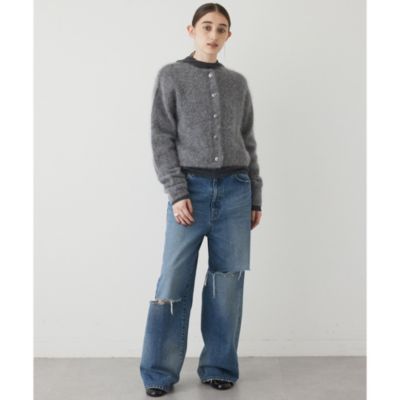 【THE PAUSE】ファーニットショートカーディガン　ブラウン　新品未使用 Whim Gazette(ウィム ガゼット)の【THE PAUSE】ファーニット