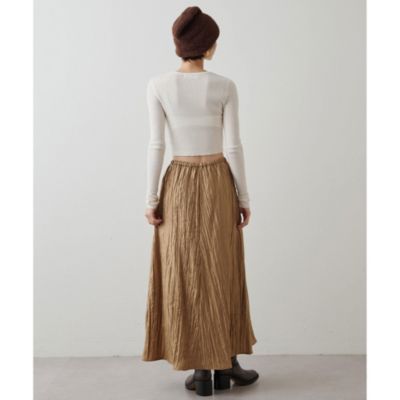 美品◎ウィムガゼット【THE PAUSE】シャイニープリーツスカート Whim Gazette(ウィム ガゼット)の【THE PAUSE】シャイニー