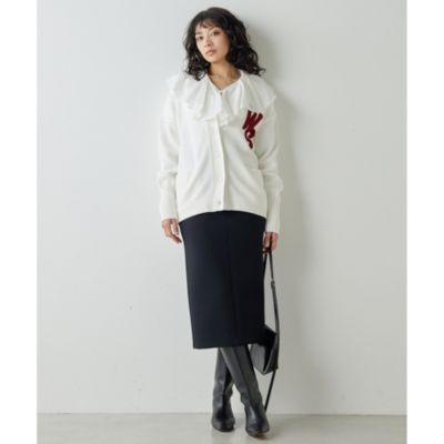 Whim Gazette(ウィム ガゼット)のワッペンニットカーディガン
