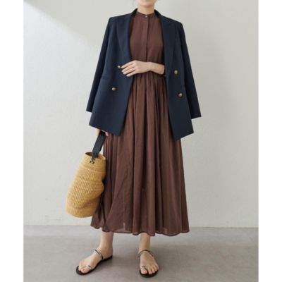 Whim Gazette シルクローンギャザーワンピース38 Whim Gazette(ウィム ガゼット)のシルクローンギャザー